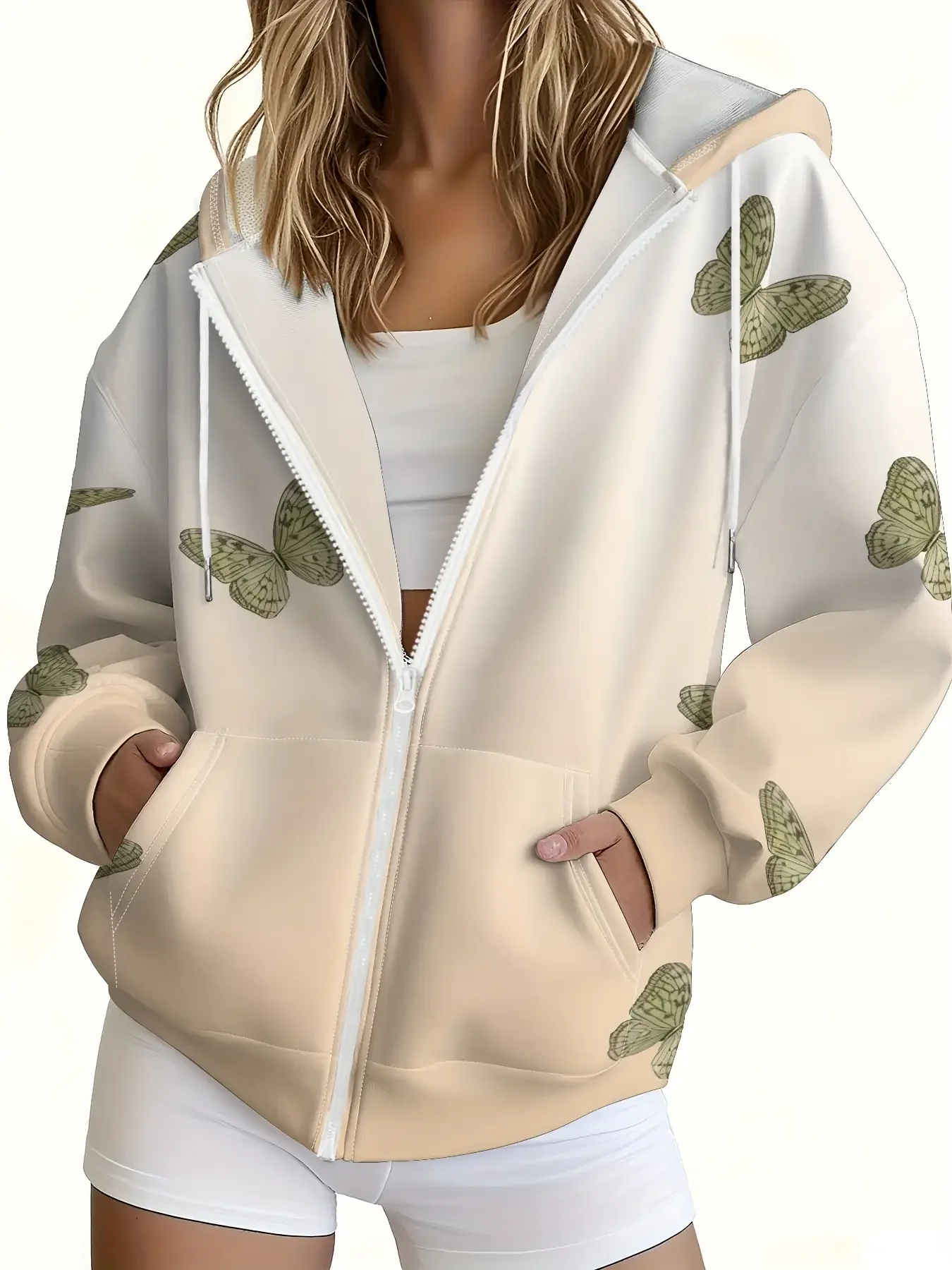 2026 الخريف/الشتاء جديد الإنترنت المشاهير تنوعا معطف موضة الفتيات مقنعين المرأة الرقمية المطبوعة نسيج مرن