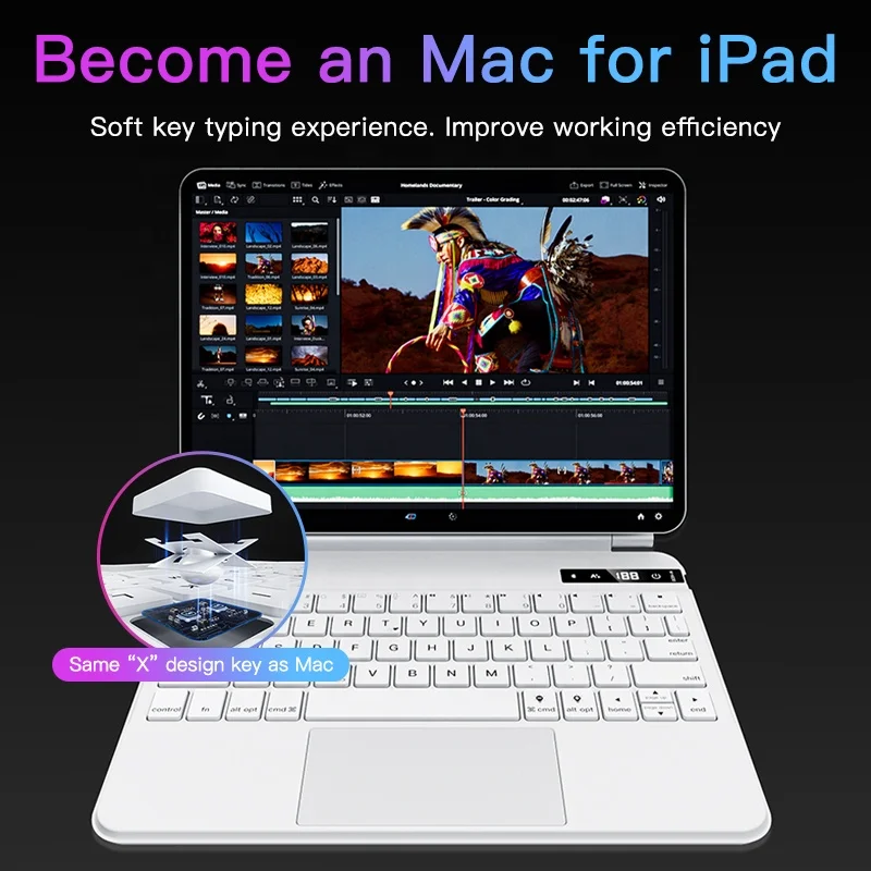 Magic Keyboard for iPad Pro 11 10.9 Inch Air 4 5 Tablet Laptop Smart Keyboards Case Cover Magnetic Backlight Touchpad