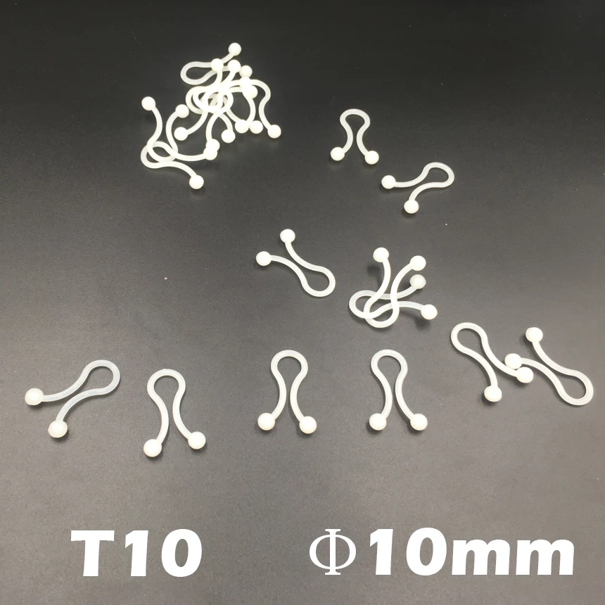 300pcs/Lot T10 10-10.5mm Dia Ball U Type White Nylon Plastic Round Circle Cable Clip Lock Network Wire Reusable Twist Tie