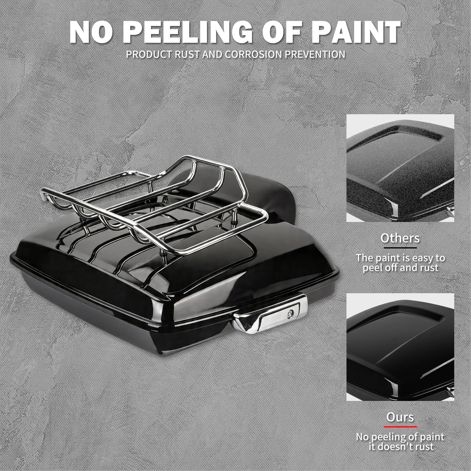 Motorcycle 7.5'' Razor Luggage Trunk Tail Box Backrest Mounting Rack Kit For Harley Touring 2014-2025 Road Street Electra Glide