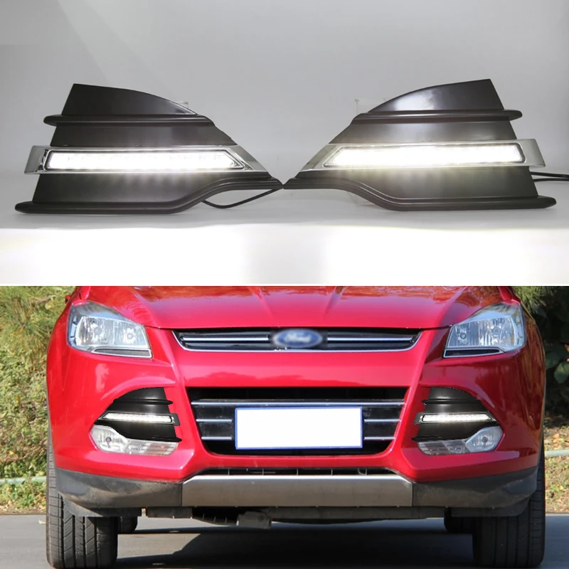 

Car LED Daytime Running Light For Ford Kuga Escape 2013 2014 2015 Decoration Daylight Auto Turn Signal Indicator DRL