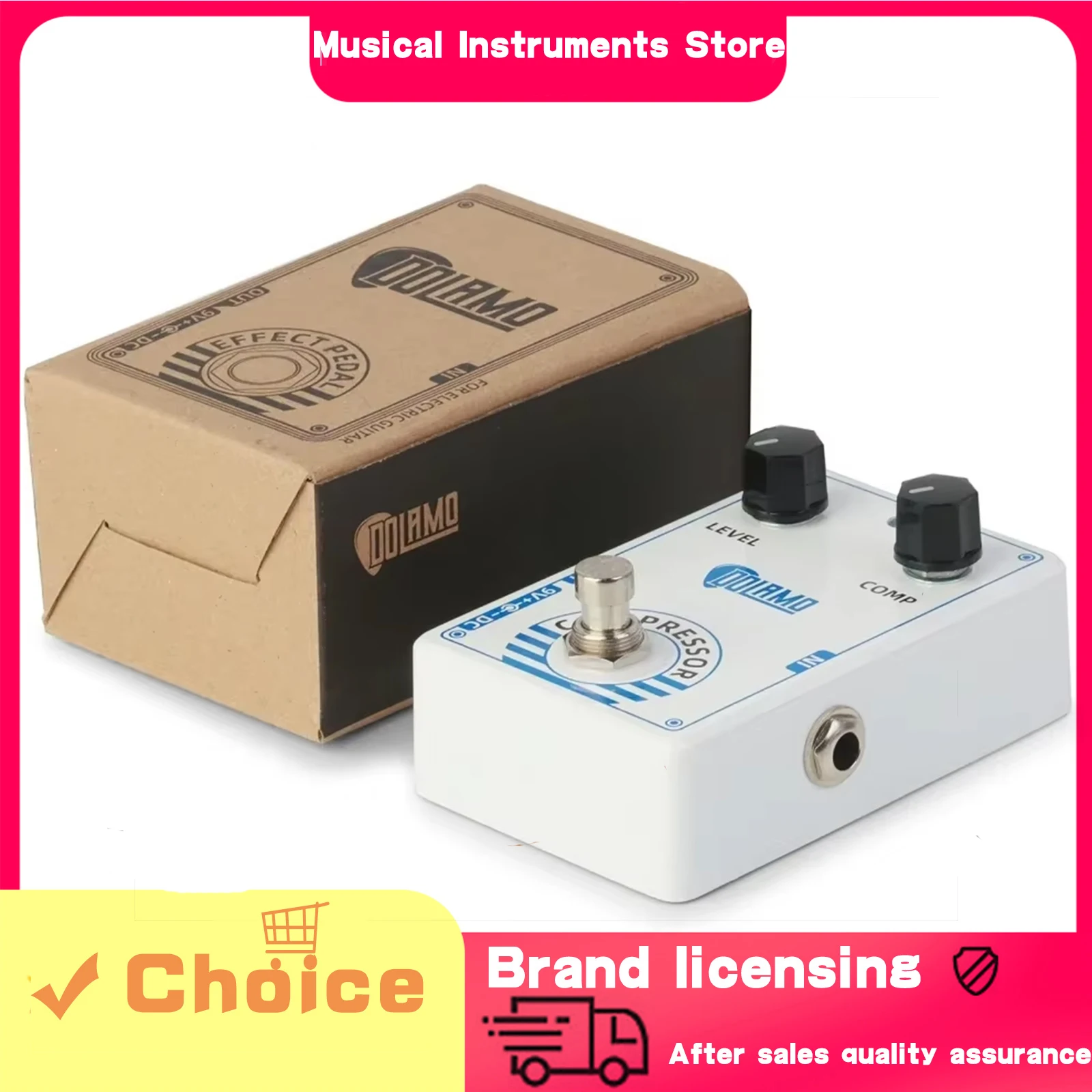 

Педаль компрессора Dolamo, эффекты для электрогитары, сильный корпус из сплава, эффектор True Bypass, аксессуары и детали для электрогитары