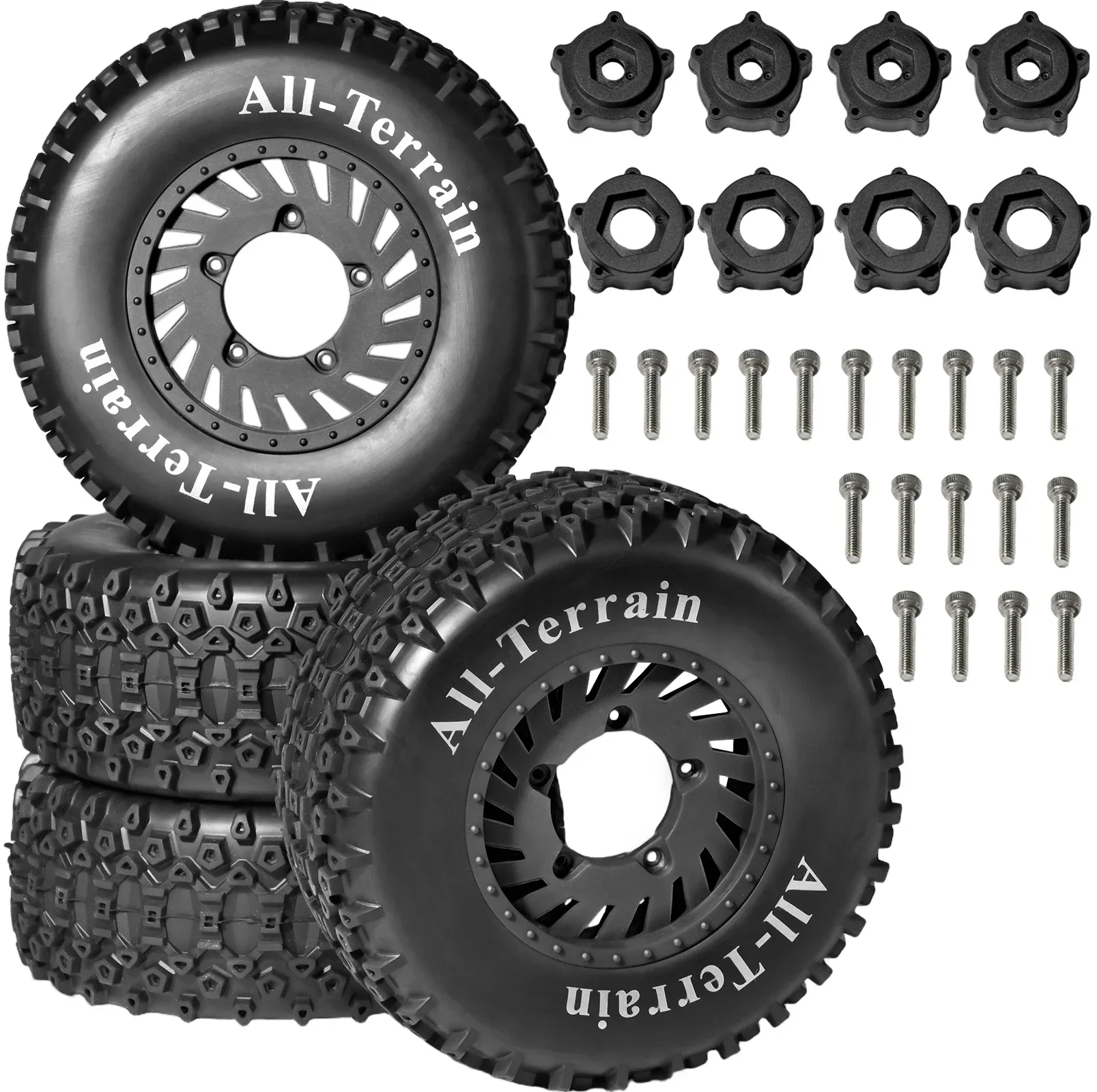 4pcs 110mm 1/8 1/10 Short Course Truck Tires Tyre Wheel With 12mm 17mm Hex For Truck Monster ARRMA Trxs Slash HPI VKAR Redcat H