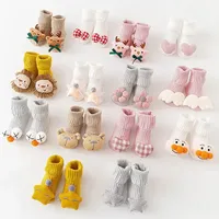 Summer Spring Thin Cute Cartoon Baby 3D Doll Socks Cotton with Rubber Anti-slip Floor Knee Stockings for Newborn Infant Toddler