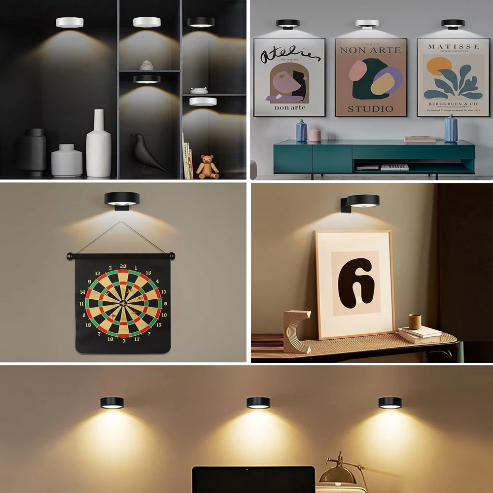 LED ضوء الليل 3-Color اللوحة ضوء خزانة ضوء سطوع عكس الضوء قابلة للشحن اللمس التحكم عن بعد ضوء الليل بات الخفيفة