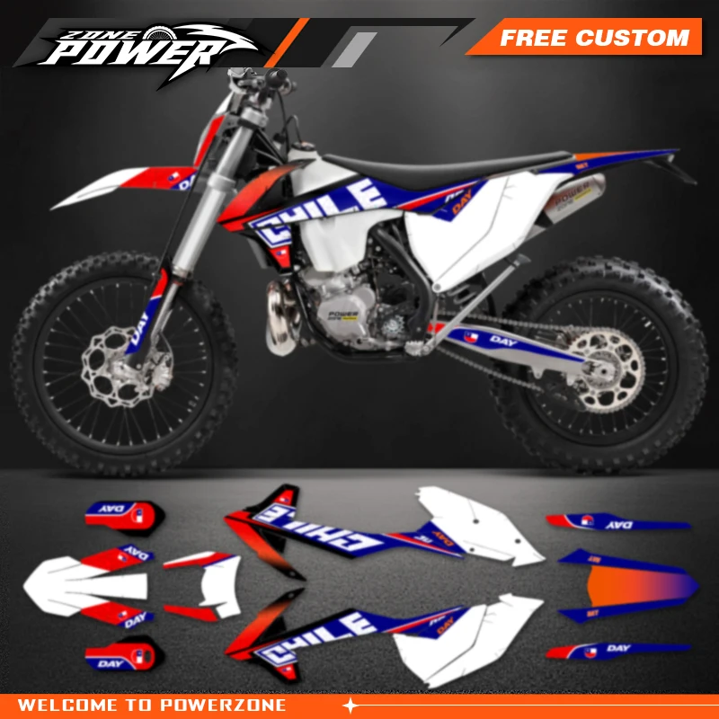 Powerzone Custom  Motorcycle Graphics Backgrounds Decal Stickers Kits for KTM SX SXF 2016-2018 EXC XCW 2017-2019 125-500cc 67