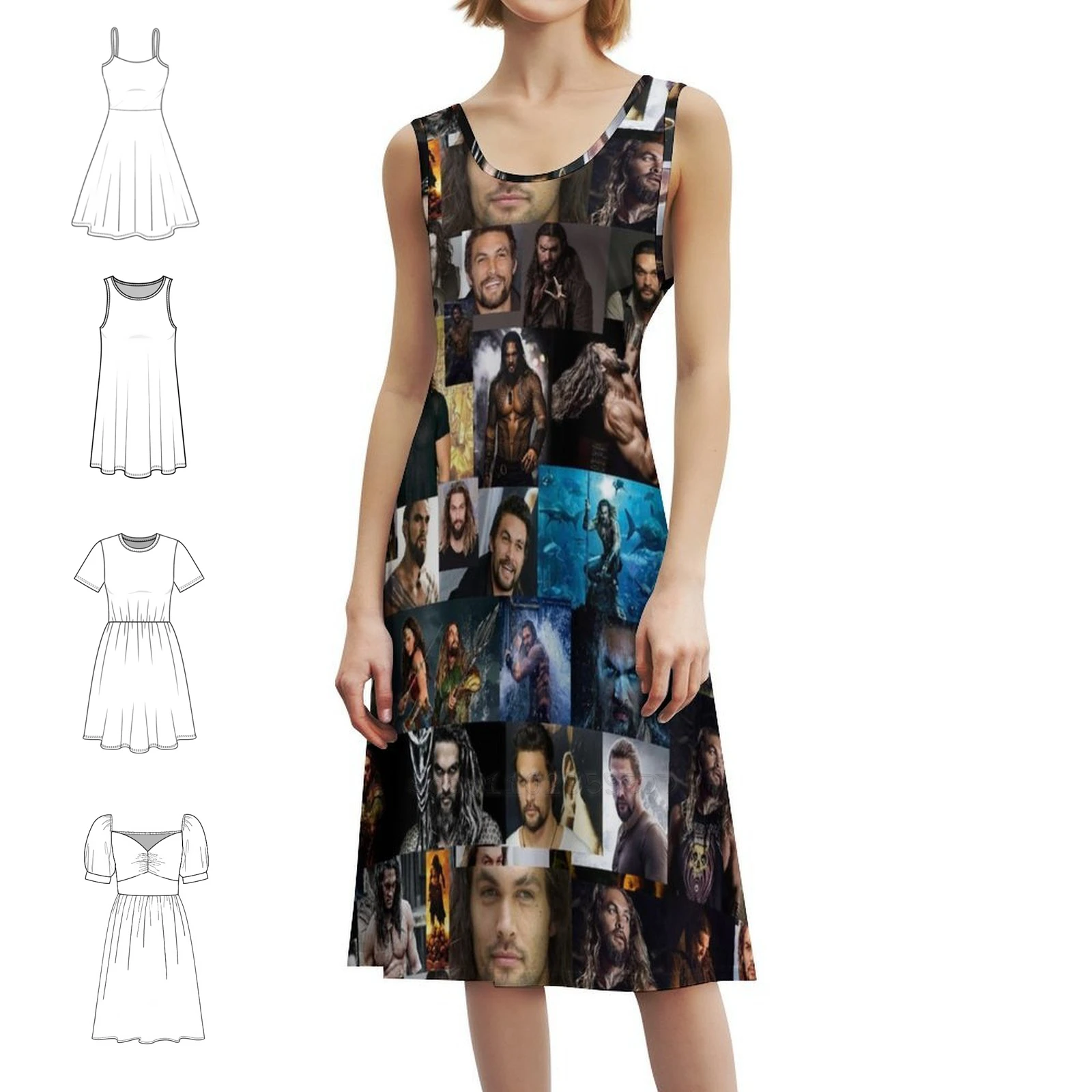 

Jason Momoa Abstract Collage Korean Style Dress For Women Elegant Casual Dress For Party Or Daily Wear Jason Momoa Jason Momoa