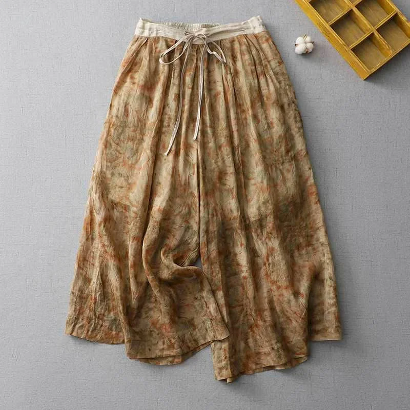 Calça larga larga feminina, cintura elástica, calça fluindo, cortada, perna larga, vintage, estilo coreano, casual, verão