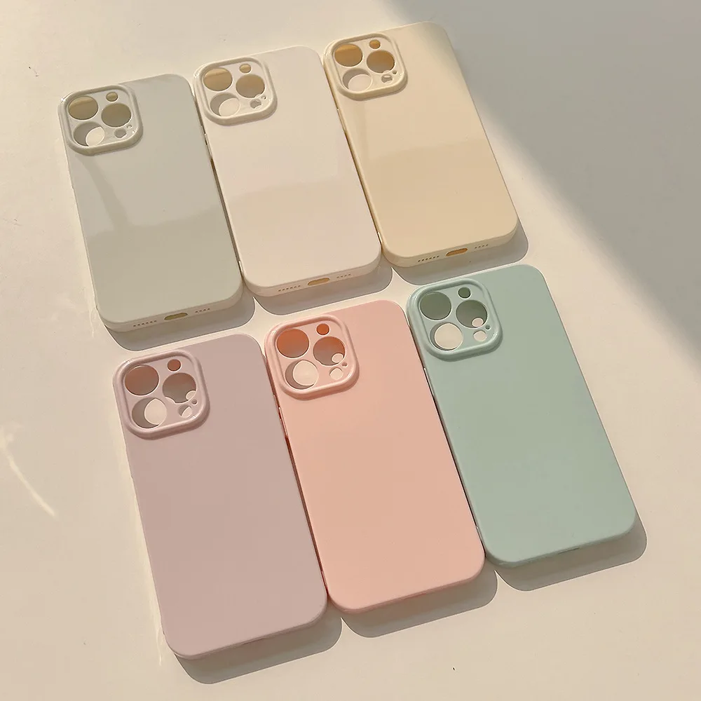 Soft TPU Phone Case para iPhone, Caixa simples de cor sólida, iPhone 16 Pro Max Series