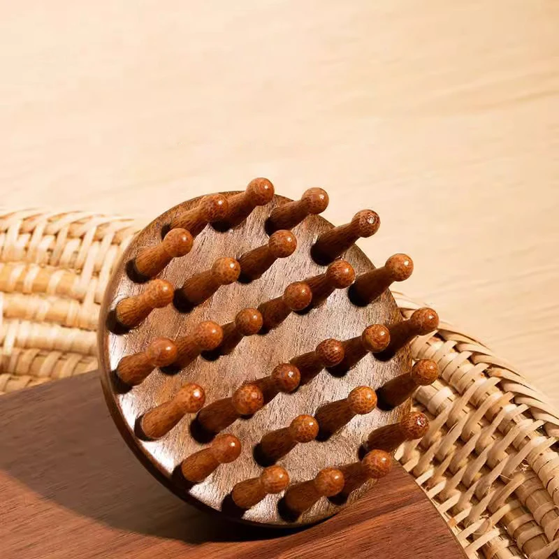 

Multi-Functional Wood Therapy Massage Comb Scalp Head Massager Natural Sandalwood Circular Tooth Guasha Scraping Body Massager