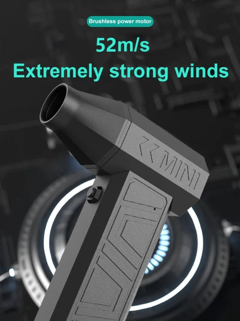 مروحة عنيفة 200000 دورة في الدقيقة منفاخ هواء قوي مكنسة كهربائية للغبار من النوع C شحن رياح قوية 52 متر/الثانية منفاخ توربو نفاث بدون فرش #5