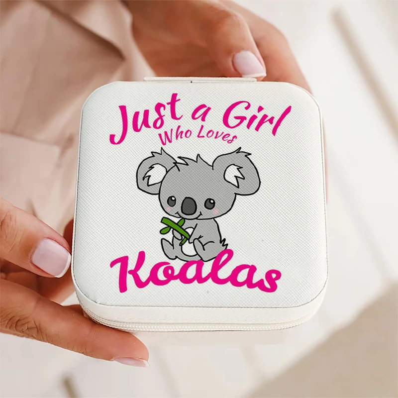 Caixa portátil de joias para mulheres, organizador de joias, caixa de presente, apenas uma menina que ama coalas, simples, 1pc