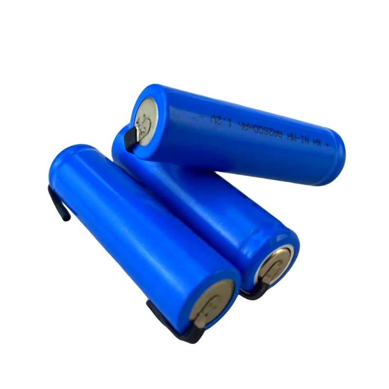 1.2V AA Rechargeable Battery 2600mah NI-MH Cell Blue shell with Solder Tabs for Philips Electric Shaver Razo Toothbrush