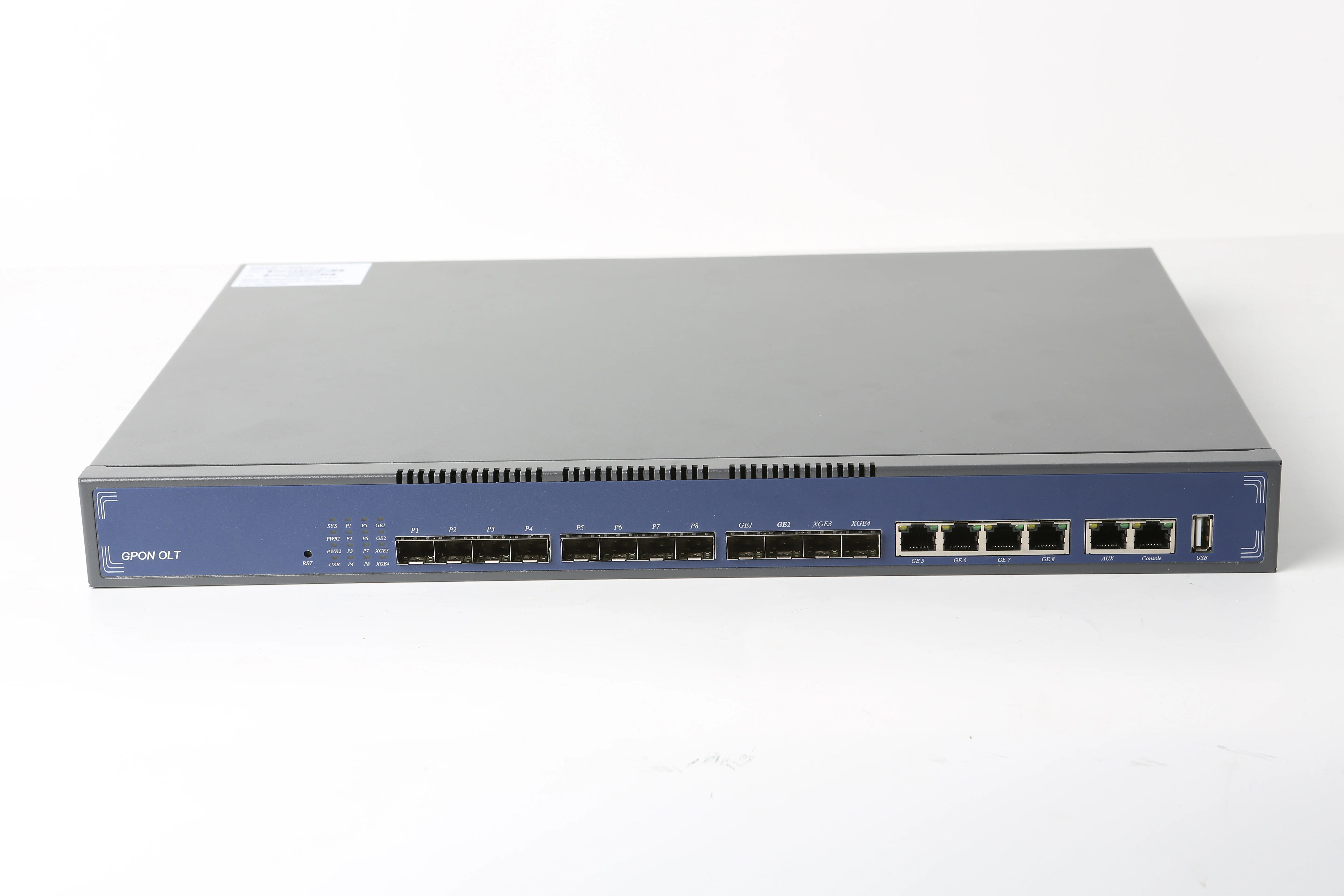 HiOSO 1U GPON OLT 8PON 4PON อุปกรณ์ไฟเบอร์ออปติก GPON OLT สำหรับโซลูชั่น FTTx 4 พอร์ต มินิ OLT FTTH  แหล่งจ่ายไฟเดี่ยว รุ่น HA7308G-L
