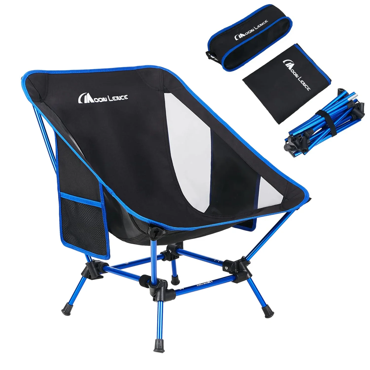 pocket for Outdoor Camping Sand Concert Lawn Lightweight Folding Backpack Chair Festival Sports Blue Beach Chair