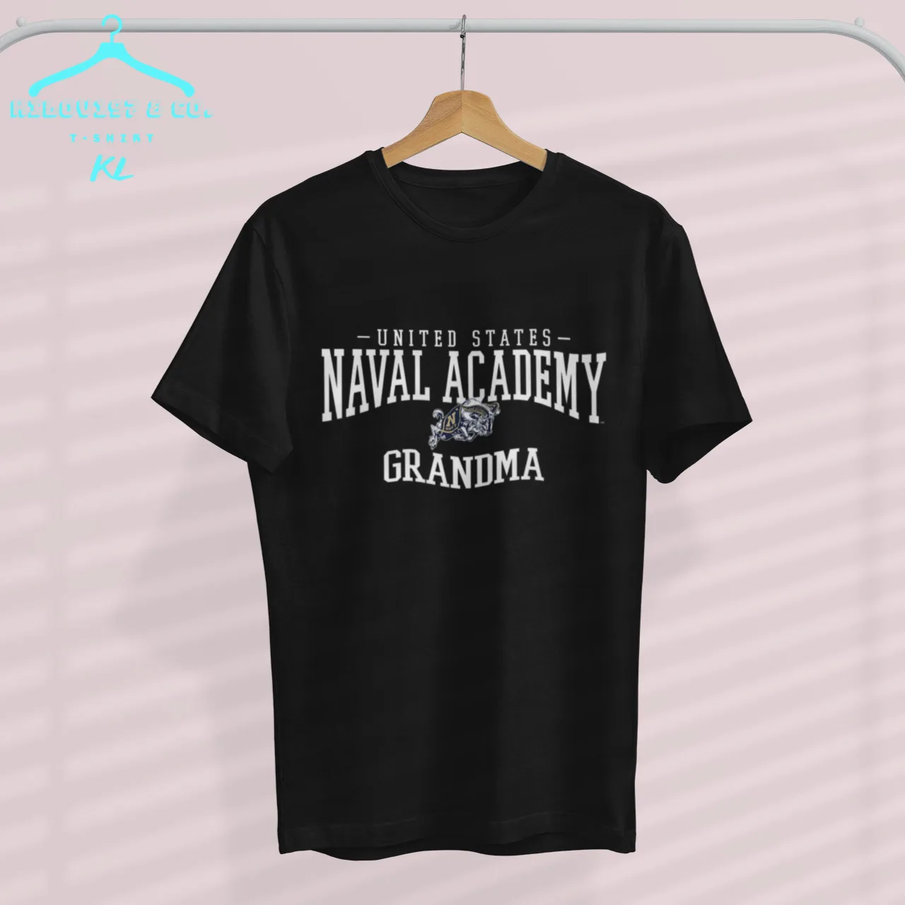 US Naval Academy Navy Midshipmen Grandma Unisex Black T-Shirt