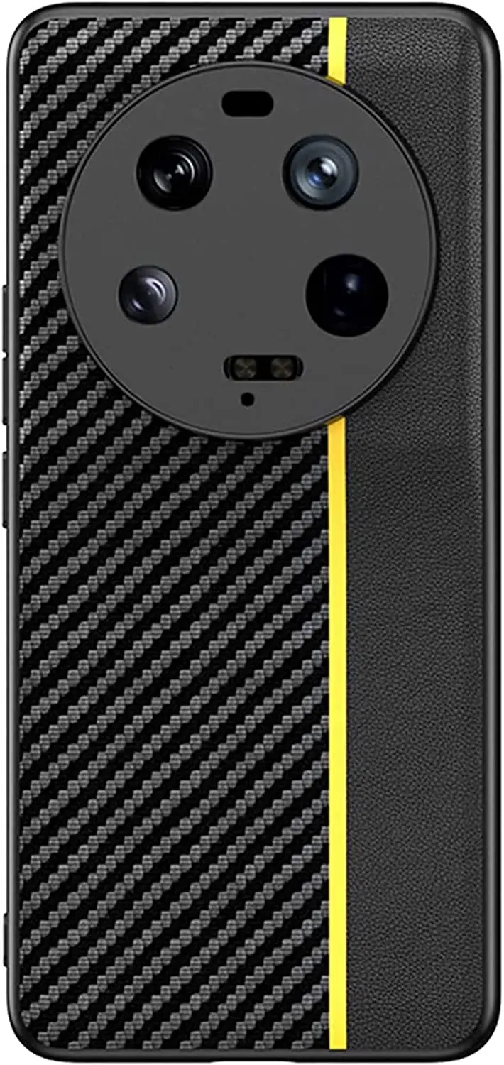

Leather Case for Xiaomi 13 Series, Carbon Fiber Texture Premium Faux Leather Slim Phone Case Scratch Resistant Protective Cover
