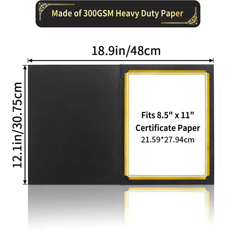 5 قطع من غطاء الورق الملاحق بالذهب/حافظة واقية للشهادات (شهادات الشرف وشهادات التخرج) #6