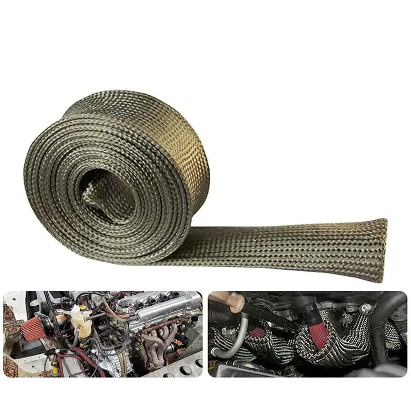 Automotive Wire Heat Shield Auto Hose Heat Shield Roll Plug Wire Fire Sleeve Wire Heat Protectors Roll Cuttable Hose Wire