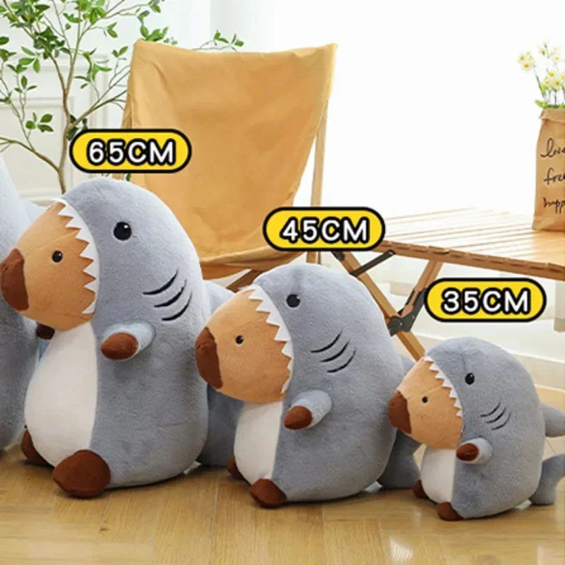 Capibala Plush Creative Shark Capybara Dolphin Plushies ของเล่นของขวัญตุ๊กตาสัตว์ตุ๊กตานุ่มตุ๊กตาเด็กผู้หญิงของขวัญวันเกิด 2025 ใหม่