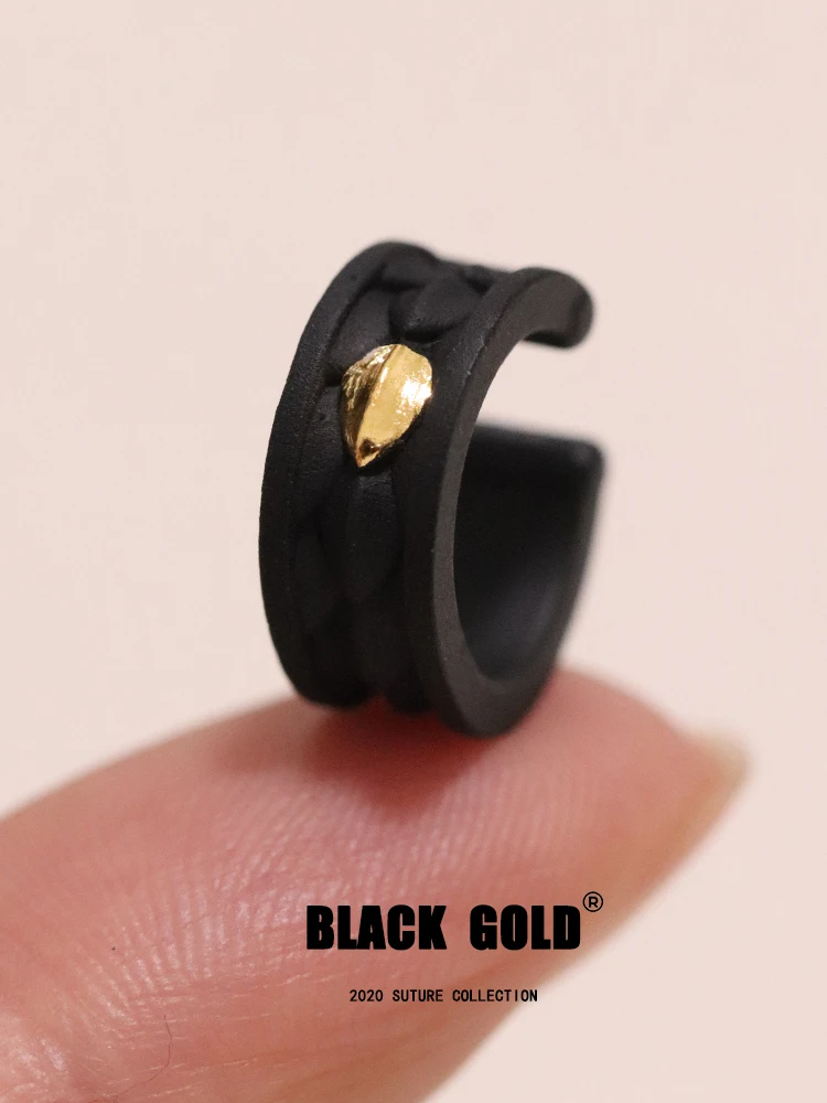 Brinco de Prata Pura Ajustável para Homens, Design Escalonado Preto, Joia Unissex da Moda, Ideal para Aniversários e Presente...