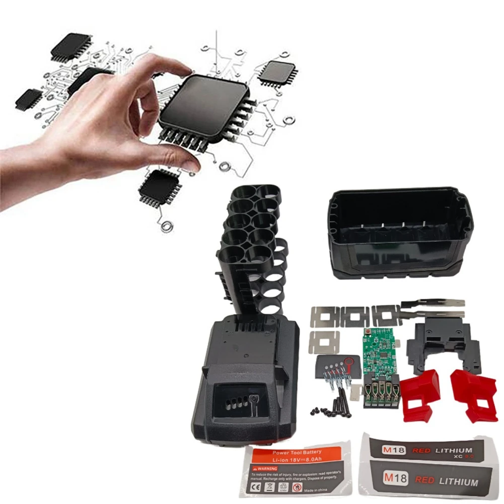 

Y17A Battery Plastic Case PCB Protective Board for Milwaukee 10 Core 18V 21700 Kit Li-Ion Battery Case Circuit Board Kit