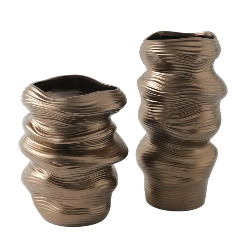 

Vase living room flower arrangement soft model room simple study TV cabinet decoration flower ware