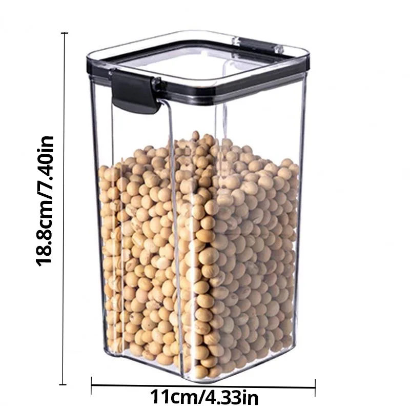 1pc preto 1300ml caixas seladas frascos de armazenamento de cozinha frascos selados recipientes de alimentos chá café grãos cereais caixa de doces