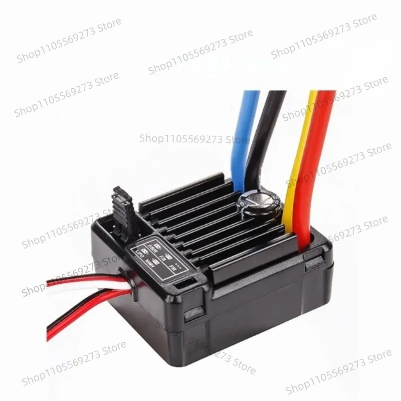60A Waterproof Brushed ESC 2-3S LiPo Dual-Way Electronic Speed Controller for 1/10 RC Car Buggy