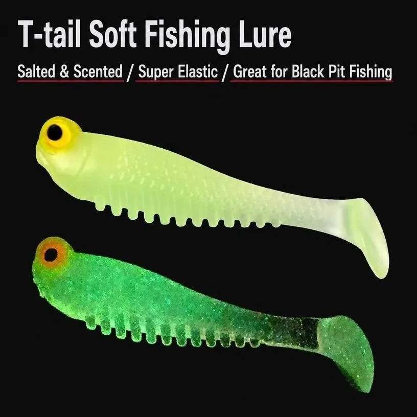 10-piece Artificial Fishing Lure Set Made of Soft Silicone, 5cm in Length and 1.2g in Weight, with Luminous Lures