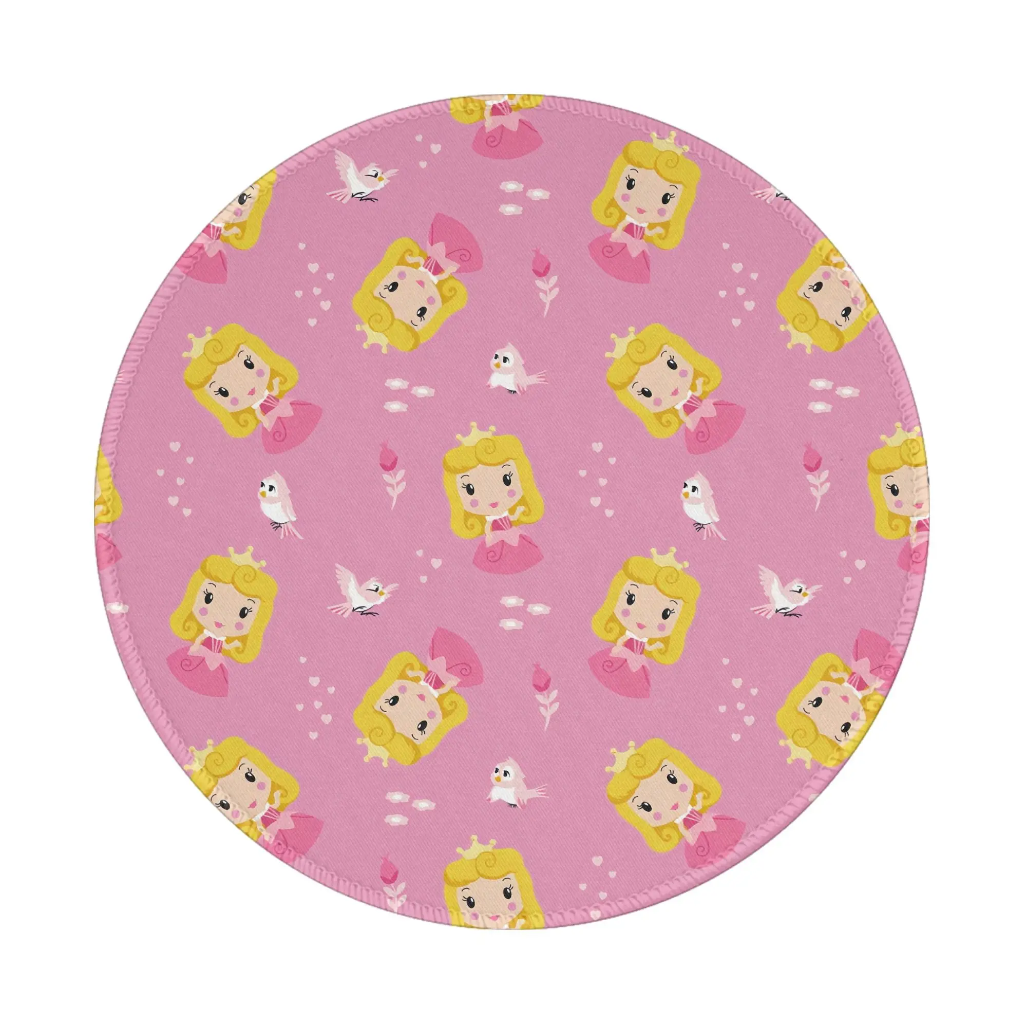 Alice  8in Round Mouse Pad Desk Pad Laptop Mouse Mat for Office PC Computer Keyboard Non-Slip Rubber Desk Mat