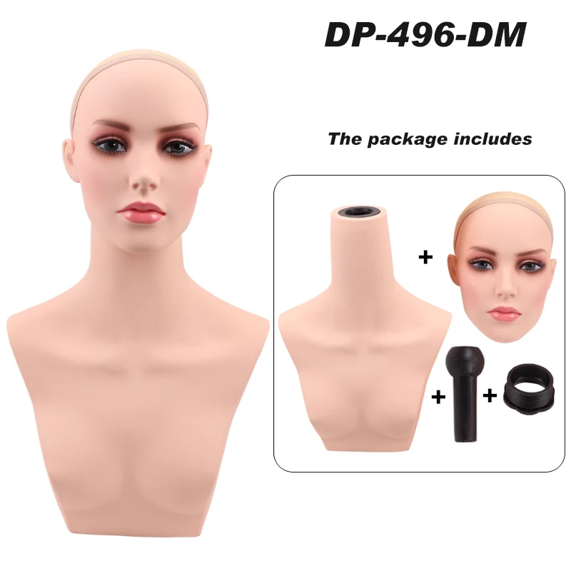 Nunify Detachable Head 1Pcs Realistic Manikin Head For Wig Display Without Shoulders Removable Mannequin Head Bust For Wigs