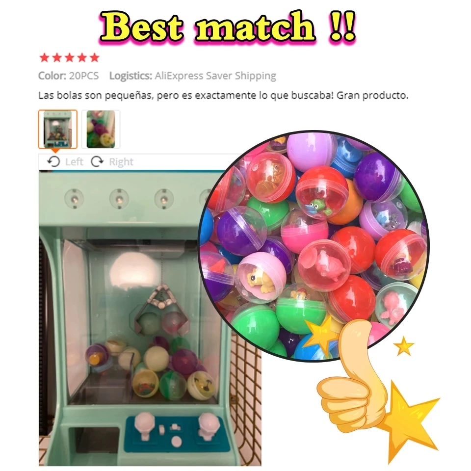 32MM Transparent Plastic Surprise Ball Capsules Toy Blind Box Figure Toys For Vending Machine Eggshell Empty Doll Ball Kids Gift