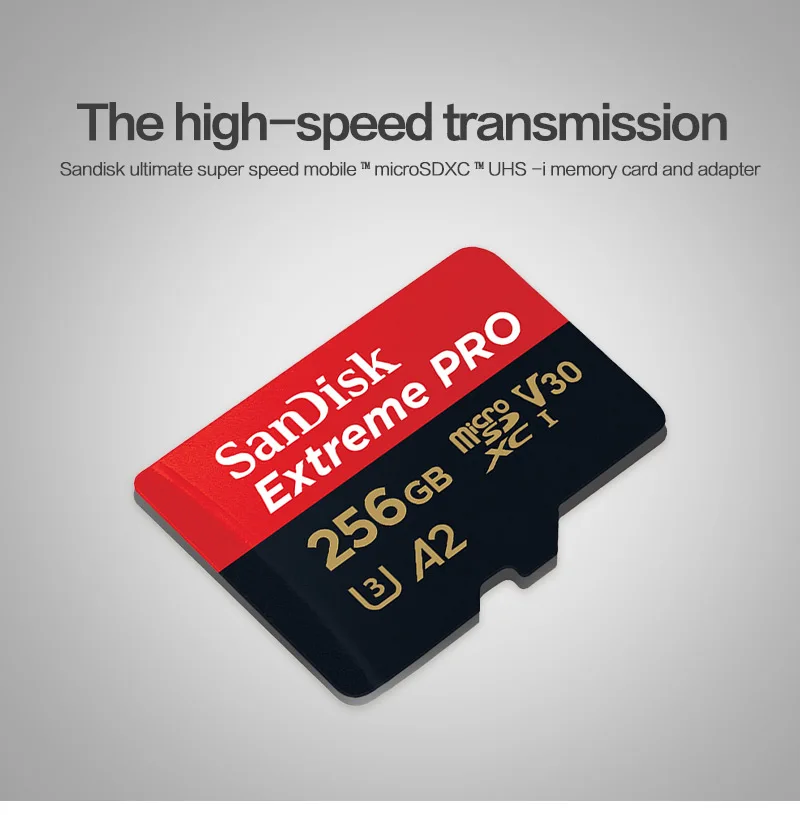 Hochgeschwindigkeits-SanDisk Microsd-Speicherkarte U3 C10 A2 V30 4K Extreme Pro Micro SD-Karte bis zu 200 Mbit/s Flash-TF-Karte für Telefonkamera – Detail 1