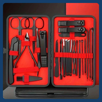 24-piece professional nail clipper set, sturdy foot care tools, ultra-sharp fingernail and toenail scissors.