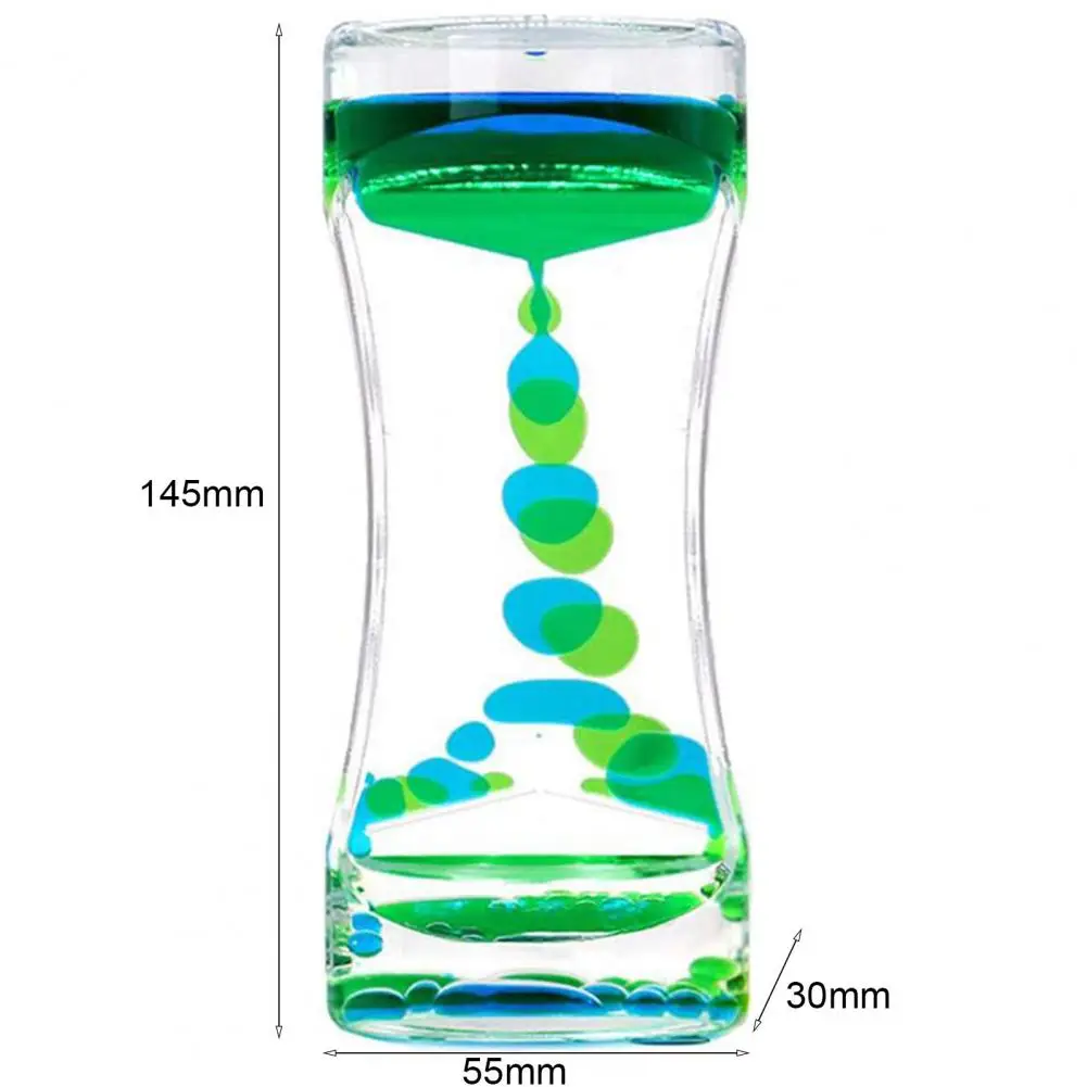 Liquid Hourglass Smooth Corners Stress Management Oil Hourglass Fine Workmanship Acrylic Liquid Motion Timer for Adults