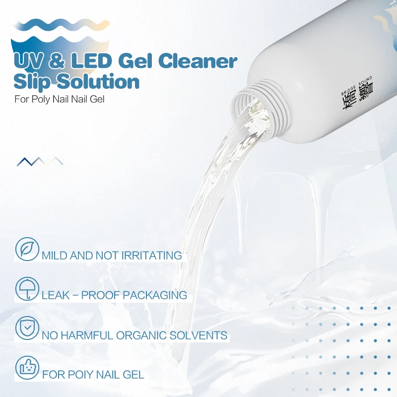 1pcs 2- in- 1 Poly Gel Nail Slip Solution and Cleanser -60ml/ 2.03 fl.oz Essential Nail Art & Polish Tool for Perfect Extensions