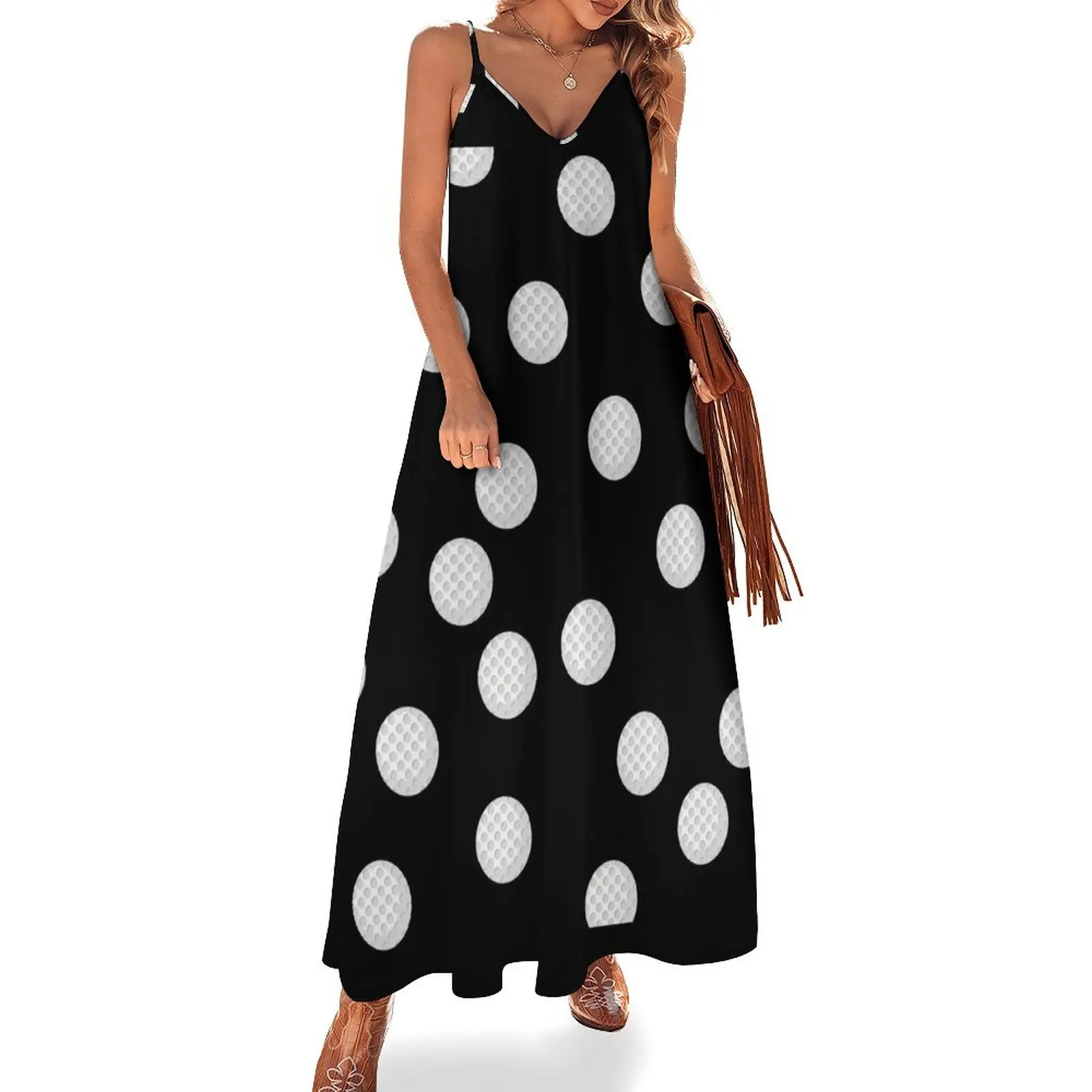 

Golf ball Sleeveless Dress african dresses for woman women's evening dress 2024 Woman fashion long sleeve dress