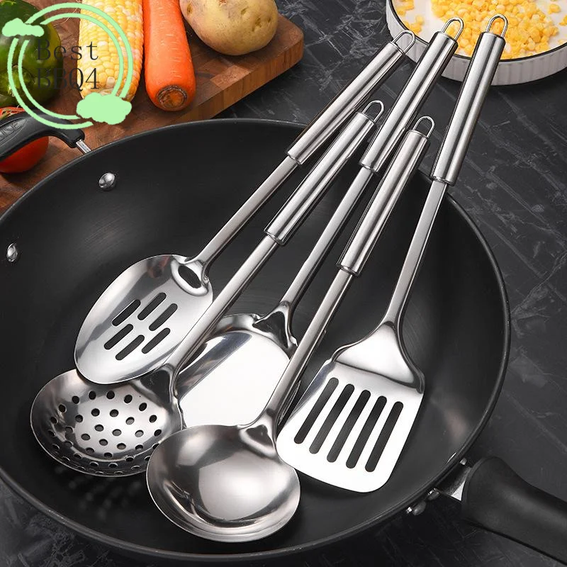 (BBQ4)Stainless Steel Shovel Soup Spoon Kitchen Cookware Cooking Turner Utensils Dinnerware Cooking Tool Kitchen Gadget