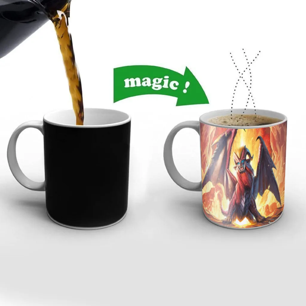 Monster-Hunter Ceramics Coffee Mugs Thermal Color-changing Gifts Drinkware Coffeeware Hot Game