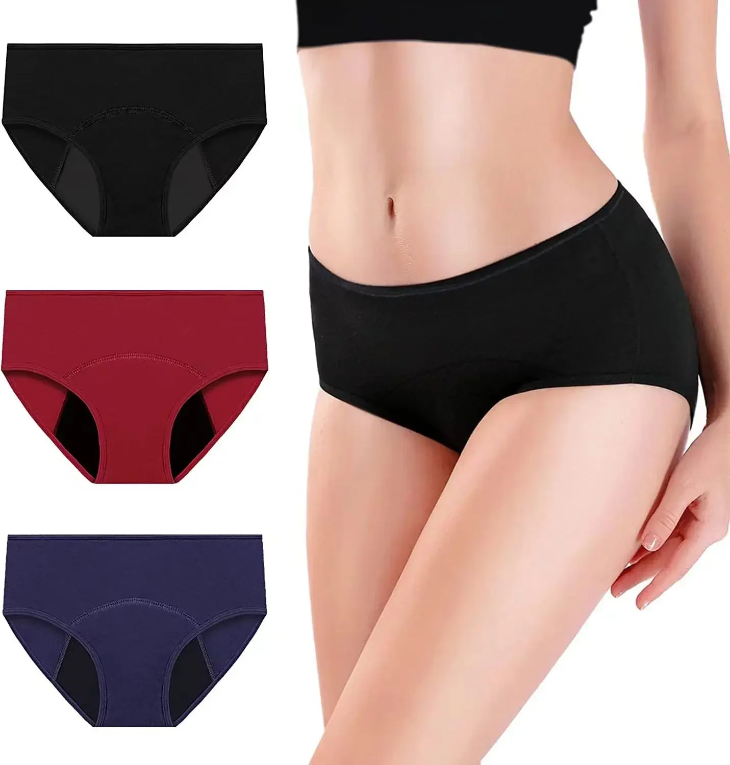 

Menstrual Panties for Girls Physiology Pants Low Waist Large Size Leak-proof Women's Menstrual Panties Cotton Panties for Women