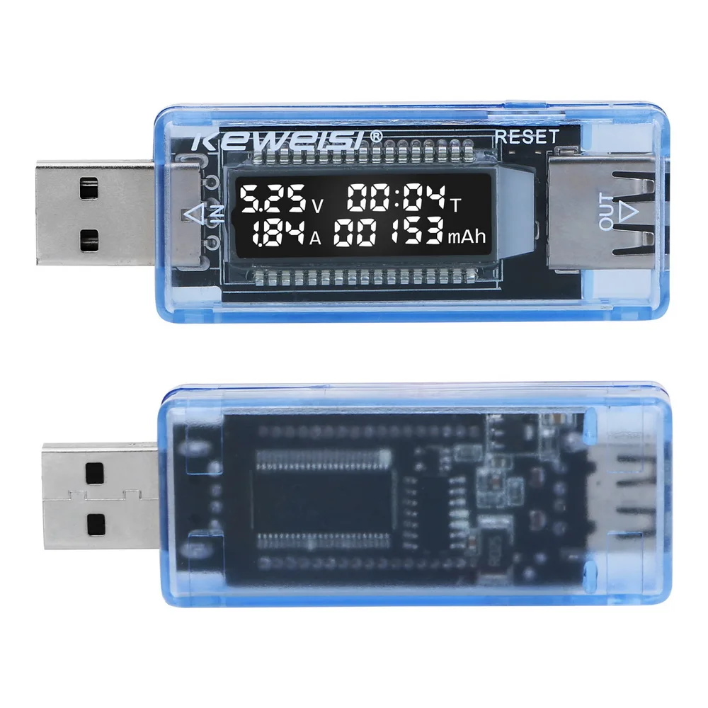 USB-тестер, зарядное устройство, тестер емкости, измеритель напряжения тока, дисплей времени, мобильный детектор мощности, тест батареи