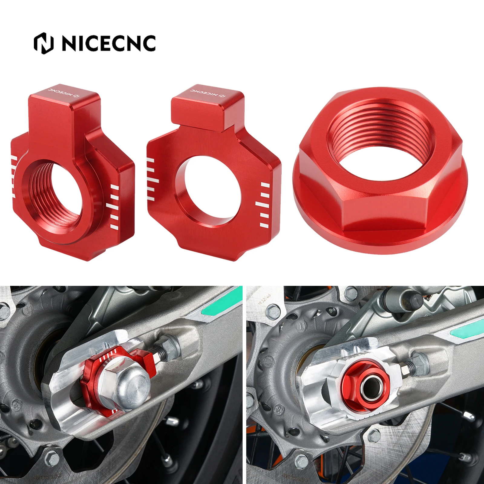 

For Beta RR 300 2013-2022 Xtrainer 300 2015-2022 RR 125 RR 250 RR 350 390 430 480 498 Rear Wheel Axle Nut Screw Chain Adjuster