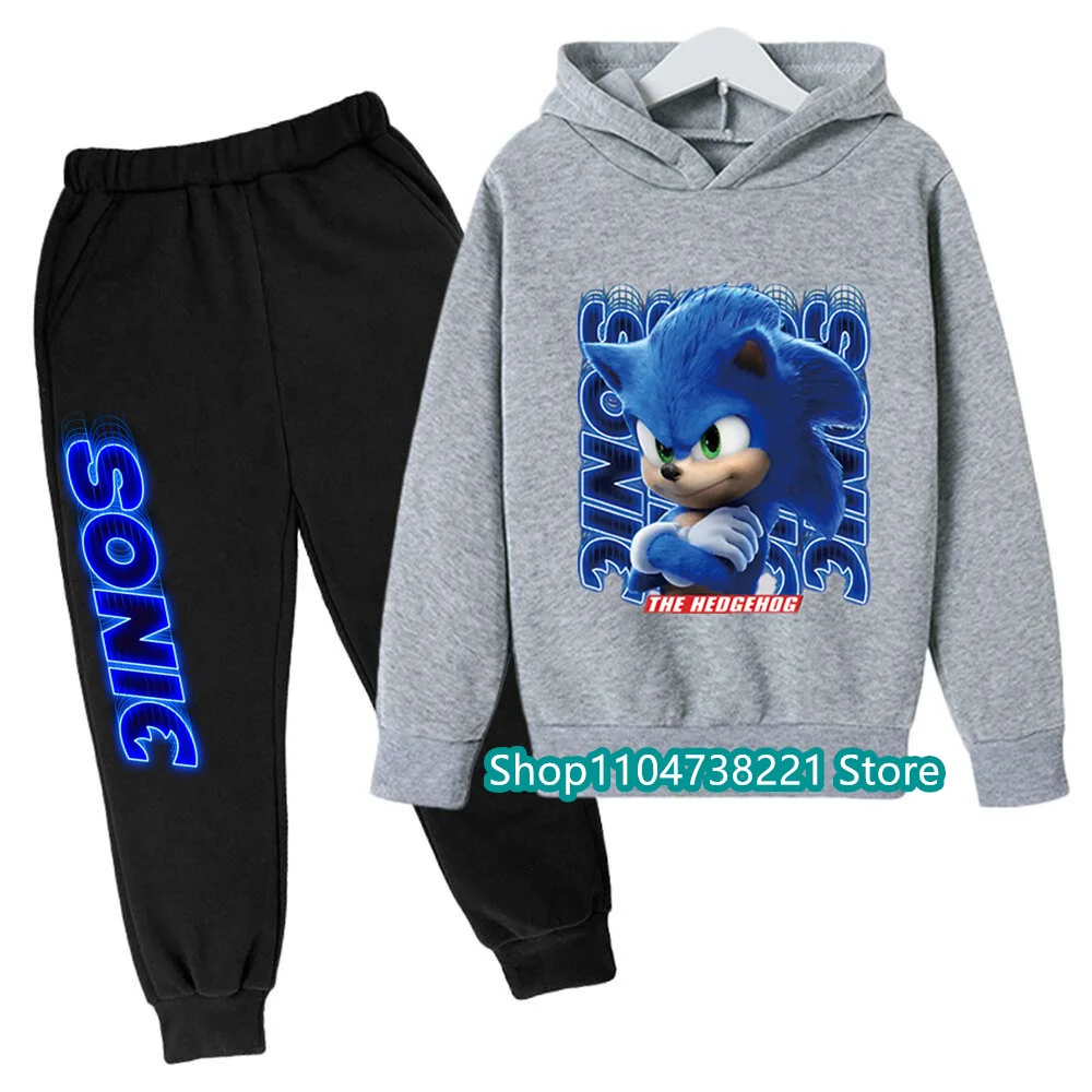 Sonics – ensemble sweat à capuche imprimé dessin animé, offre spéciale 2D, pour enfants, adolescents, garçons et filles, décontracté, automne et hiver, 2025