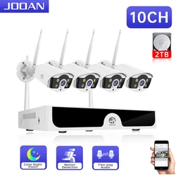 JOOAN CCTV Security Camera System Home Video Surveillance Kit 10CH NVR WiFi Camera Kit Outdoor IP Webcams Video Surveillance Set