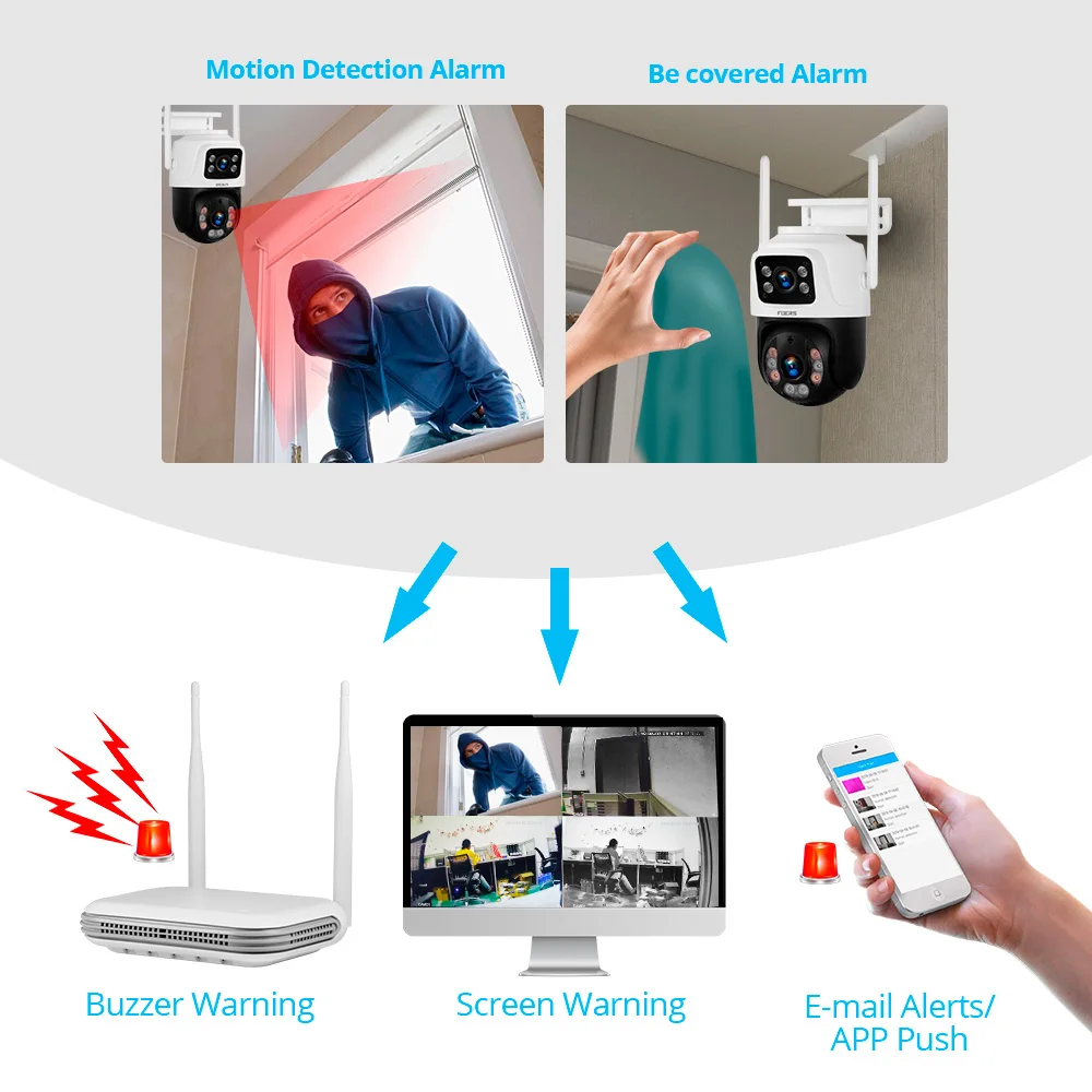 Fuers-Caméra IP extérieure Full HD 6MP, 8 canaux, sans fil, NVR, kit de système de sécurité WIFI, vidéosurveillance, enregistreur audio et vidéo