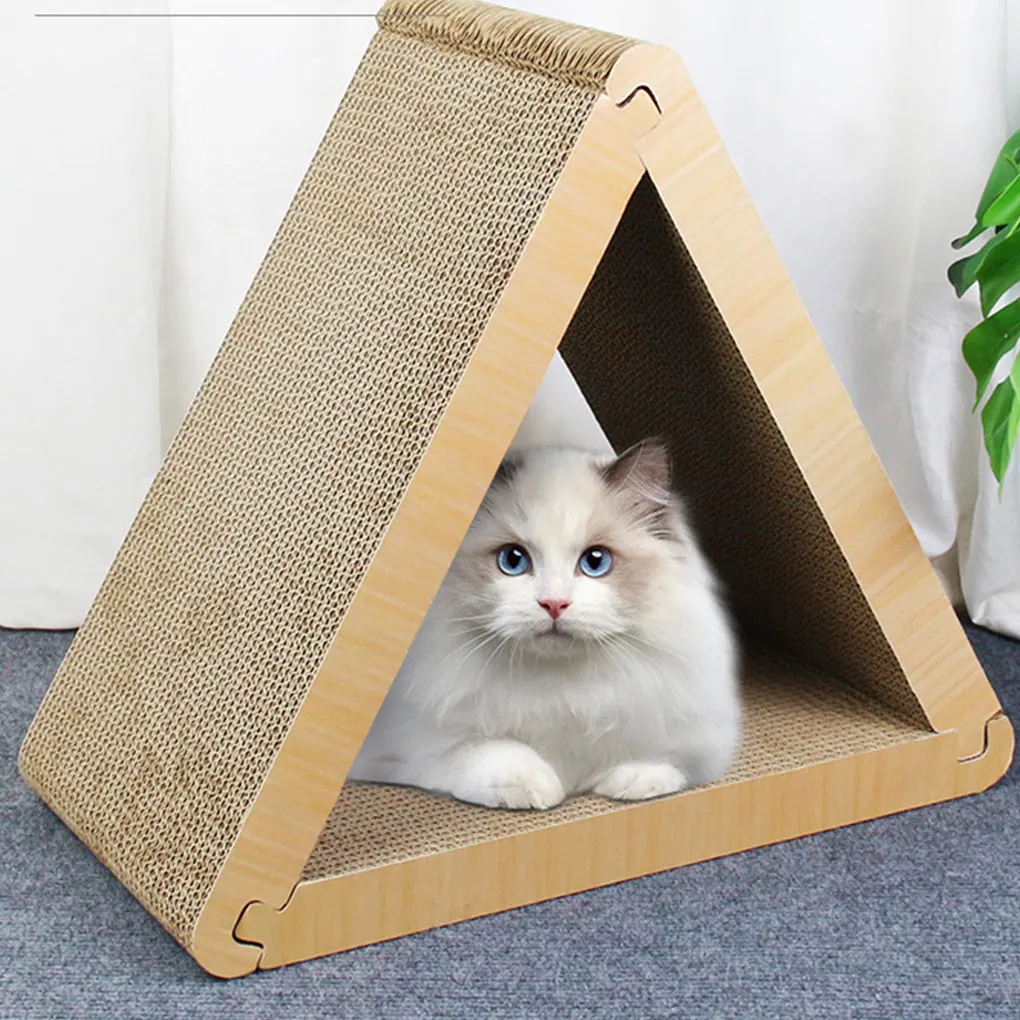 

Wear-resistant Cat Nest Large Triangle Corrugated Cardboard Box Triangle Stable Structure Cat Toy