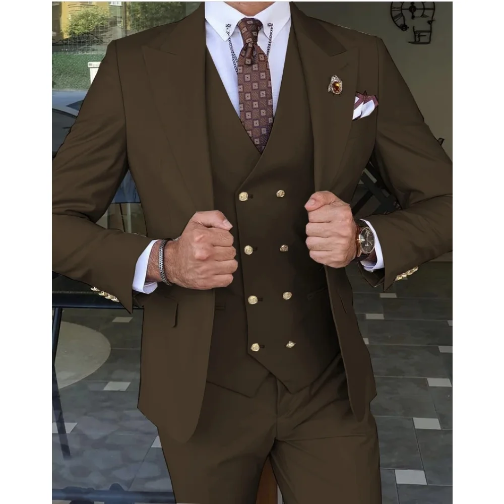 2025 Latest Design Costume Homme Mariage Formal Fashion Slim Fit Business Suits For Men 3 Piece Groom Wedding Suit Tuxedos
