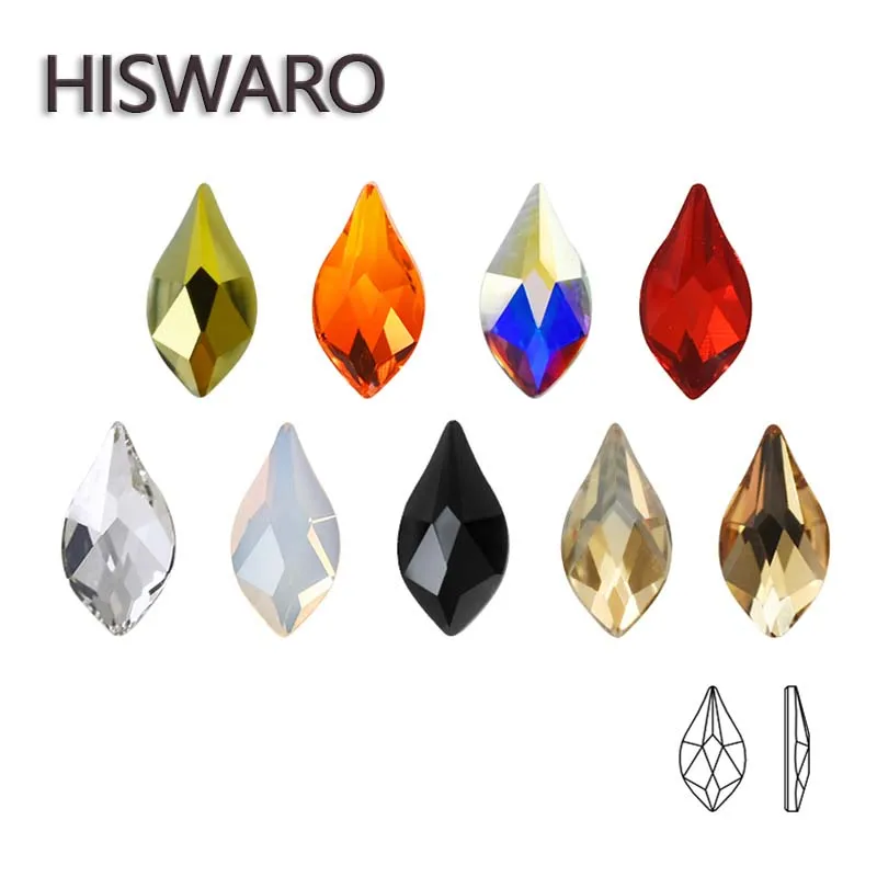 Wholesale Nail Art Rhinestones 100pcs Flame Crystal Marquise Glass Flame Colorful Stones For 3D Nails Garment Decoration