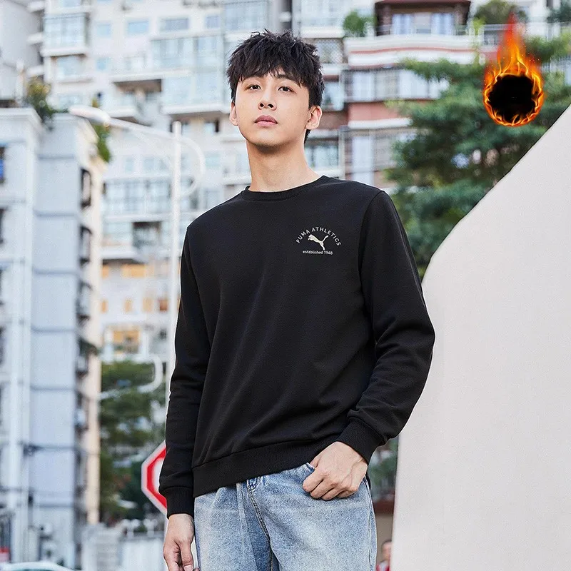 

Черная мужская и женская спортивная одежда Puma, повседневная вязаная толстовка 69469701